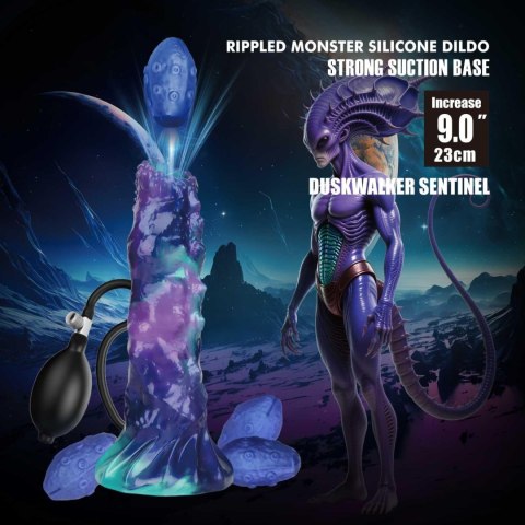 Power Monsters DuskWalker Sentinel – Gigantyczne Silikonowe Dildo z Pofałdowaną Teksturą, 22.4 cm