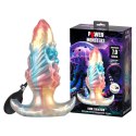 Power Monsters Ebon Leviathan – Żebrowany Dildo Analny z Silikonu, 18 cm