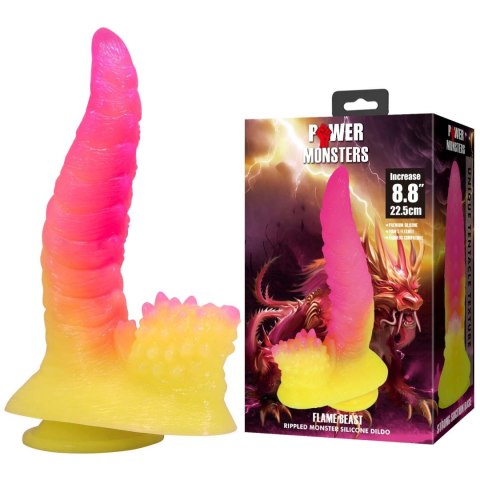 Power Monsters Flamebeast – Silikonowe Dildo 'Falisty Potwór' z Przyssawką, 22,5 cm