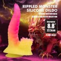 Power Monsters Flamebeast – Silikonowe Dildo 'Falisty Potwór' z Przyssawką, 22,5 cm