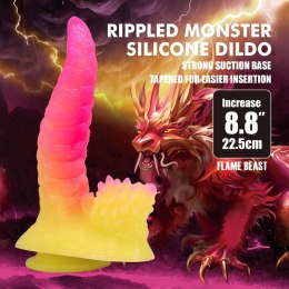 Power Monsters Flamebeast – Silikonowe Dildo 'Falisty Potwór' z Przyssawką, 22,5 cm