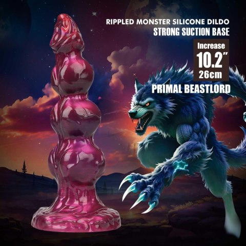 Primal Beastlord – Potężne, Falowane Dildo Silikonowe 26 cm