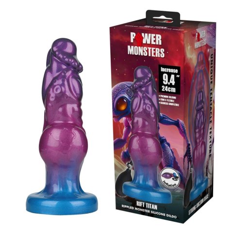 Potężny Tytan Rift: Silikonowe Dildo z Falowaną Teksturą, 24 cm