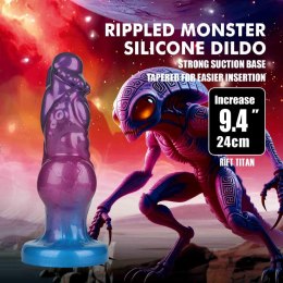 Potężny Tytan Rift: Silikonowe Dildo z Falowaną Teksturą, 24 cm