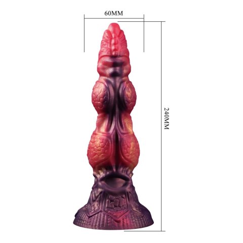 Power Monsters Savage Beastlord – Potężne Dildo Silikonowe z Falowaną Teksturą, 24 cm
