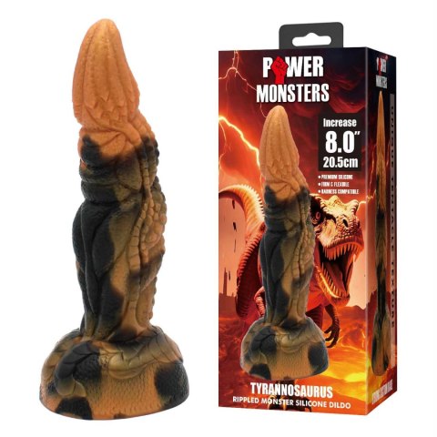 Tyranozaur Power Monsters – Potężne Faliste Silikonowe Dildo 20.5 cm