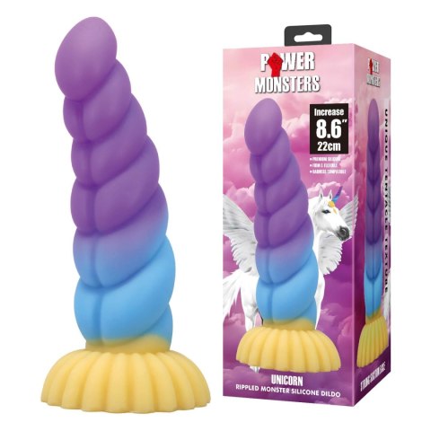 Potężny Jednorożec – Faliste Silikonowe Dildo 22 cm