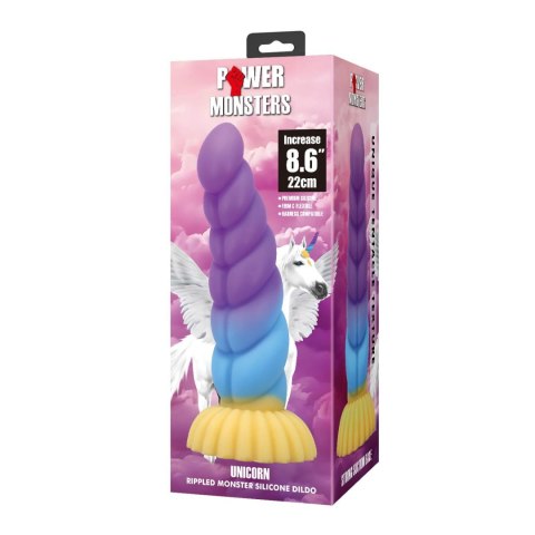 Potężny Jednorożec – Faliste Silikonowe Dildo 22 cm