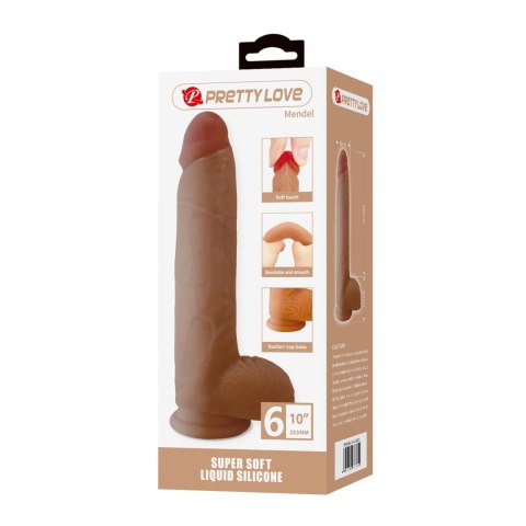 Pretty Love Mendel 25,5 cm – Aksamitnie Miękkie Realistyczne Dildo z Płynnego Silikonu