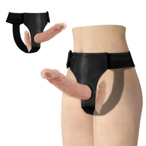 BAILE - Podwójne dildo strap-on, 7.1''+5.9''