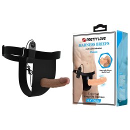 PRETTY LOVE – Wibrujące Dildo Strap-On Draven 6,8'' z Szelkami w Stylu Majtek