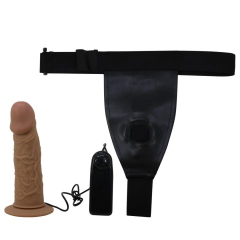 PRETTY LOVE – Wibrujące Dildo Strap-On Draven 6,8'' z Szelkami w Stylu Majtek
