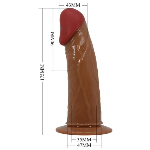 PRETTY LOVE - Starks Universal Strap-On: Wibracyjne Dildo 6.9'' Jasny Brąz