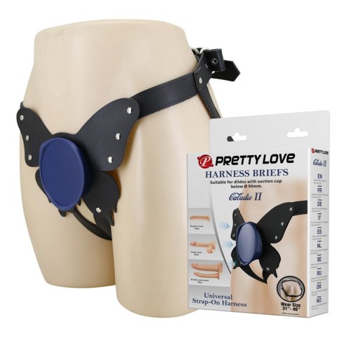 Uniwersalne majtki z uprzężą Pretty Love Caldric II – czarno-niebieskie