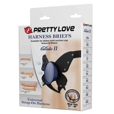 Uniwersalne majtki z uprzężą Pretty Love Caldric II – czarno-niebieskie