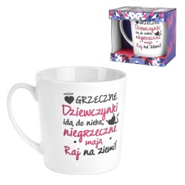 Kubek CRAZY GIRL Matowy 480 ml – Grzeczne Dziewczynki Idą do Nieba...