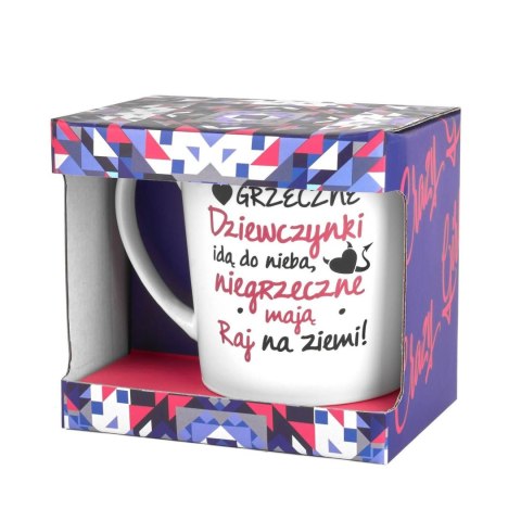 Kubek CRAZY GIRL Matowy 480 ml – Grzeczne Dziewczynki Idą do Nieba...