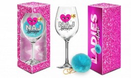 Ladies Time - Kieliszek do wina Signoria 700 ml z uroczym pomponem