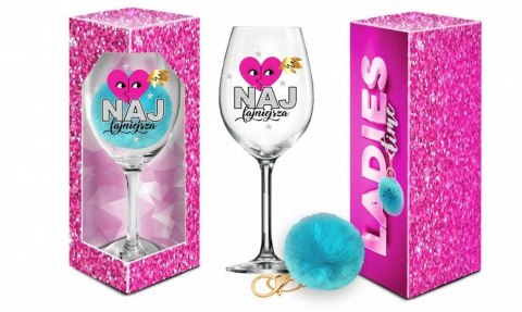 Ladies Time - Kieliszek do wina Signoria 700 ml z uroczym pomponem