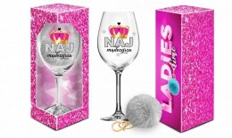 LADIES TIME – Elegancki kieliszek do wina Signoria 700ml z uroczym pomponem