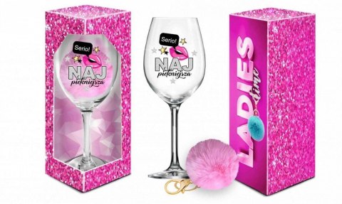 Kieliszek do Wina LADIES TIME Signoria 700 ml z Uroczym Pomponem