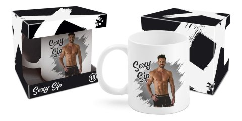 Kubek Sexy Sip – Męski Akcent z Humorem, 300 ml