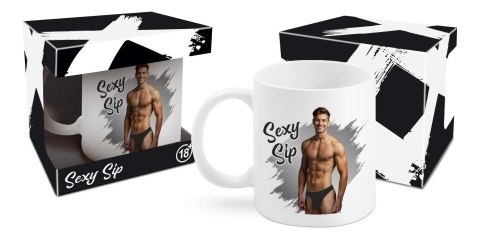 Kubek Sexy Sip – Męski Akcent z Humorem, 300 ml