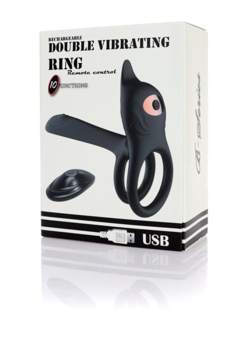 Luksusowy Podwójny Pierścień Wibracyjny USB z 10 Funkcjami i Zdalnym Sterowaniem
