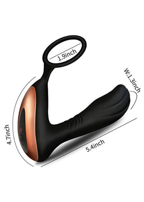 Erotyczny Masażer Prostaty z Pierścieniem i Zdalnym Sterowaniem - 10 Funkcji USB