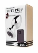 Wibrujący Plug Analny Premium z 10 Funkcjami i Ładowaniem USB - Srebrny