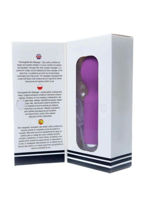 Mini Masażer Akumulatorowy USB z 20 Programami Wibracji – Fioletowy
