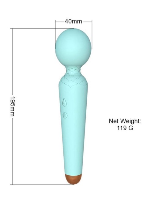 Wibrator-Masażer Typu Wand USB z 10 Funkcjami – Niebieski