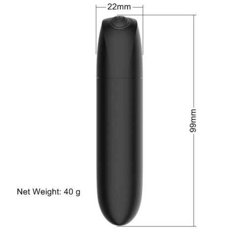 Intensywny Wibrator Punktowy Bullet z 20 Programami Wibracji - Ładowany USB, Matowa Czerń