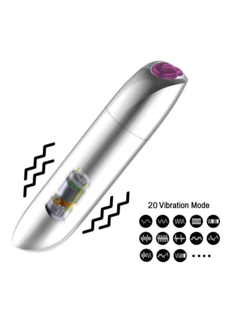 Intensywny Wibrator Punktowy Bullet z 20 Programami Wibracji - Ładowany USB, Matowa Czerń