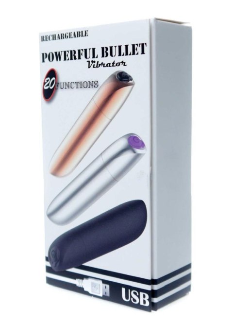 Stymulator-Pocisk USB z 20 Intensywnymi Trybami Wibracji – Srebrny