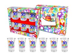 Elegancki Zestaw Kieliszków Urodzinowych '30' (6 sztuk, 35 ml)