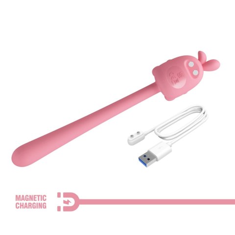 Cute Bunny: Zmysłowy Masażer Stymulujący z 7 Trybami Wibracji i Magnetycznym Ładowaniem USB