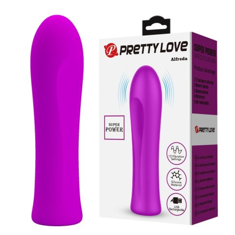 PRETTY LOVE Alfreda Purple – Mini Wibrator z Funkcją Pamięci i 12 Trybami Wibracji