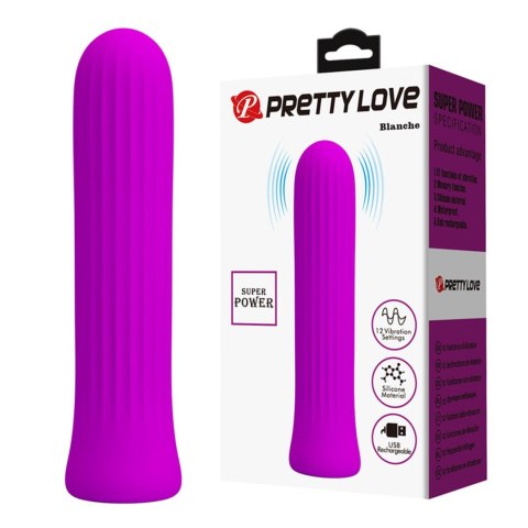 PRETTY LOVE Blanche Fioletowy – Kompaktowy Wibrator z 12 Trybami Wibracji i Funkcją Pamięci