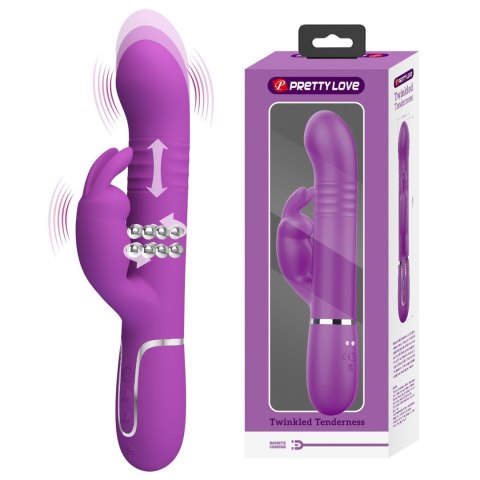PRETTY LOVE Coale Purple – Luksusowy Wibrator Króliczek z 7 Trybami Wibracji, 4 Funkcjami Obrotowymi i 4 Ustawieniami Pchnięć