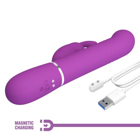 PRETTY LOVE Coale Purple – Luksusowy Wibrator Króliczek z 7 Trybami Wibracji, 4 Funkcjami Obrotowymi i 4 Ustawieniami Pchnięć