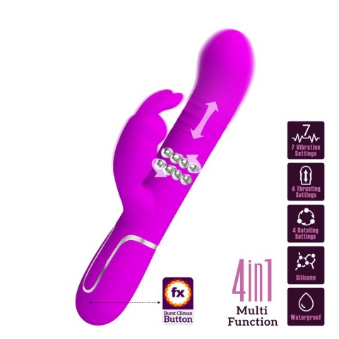 PRETTY LOVE - Coale Promienna Delikatność Fioletowa, 7 intensywności wibracji, 4 funkcje rotacji i 4 tryby pulsacji