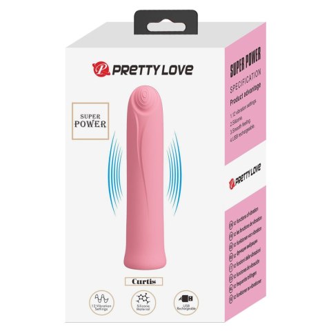 PRETTY LOVE - Curtis: Mini Wibrator z 12 Programami Wibracji i Inteligentną Funkcją Pamięci