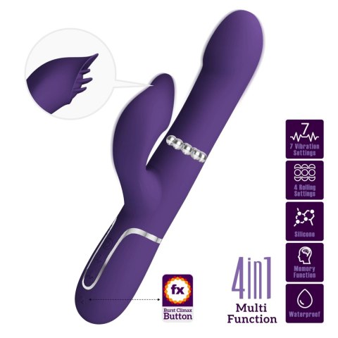 PRETTY LOVE Falin Ciemnofioletowy - 7 funkcji wibracji, 4 tryby rotacji, funkcja pamięci