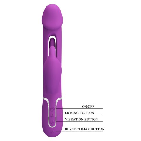 PRETTY LOVE Kampas Fioletowy – Wibrator Króliczek z 7 Funkcjami Wibracji i 4 Trybami Lizania