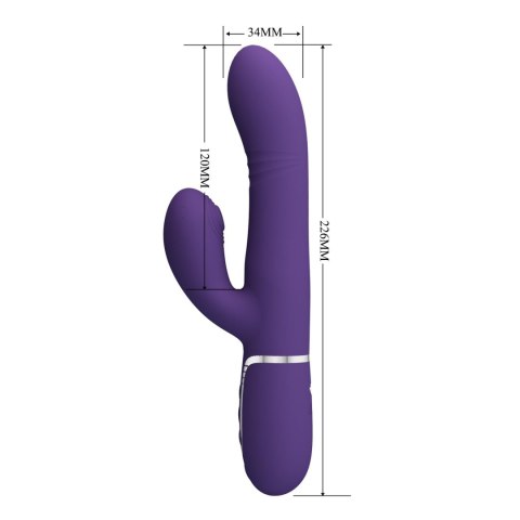 PRETTY LOVE Mariana – Ciemny Fiolet: Wibrator Króliczek z 7 Wibracjami, 7 Pchnięciami, 4 Toczeniami i 4 Trybami Kołysania