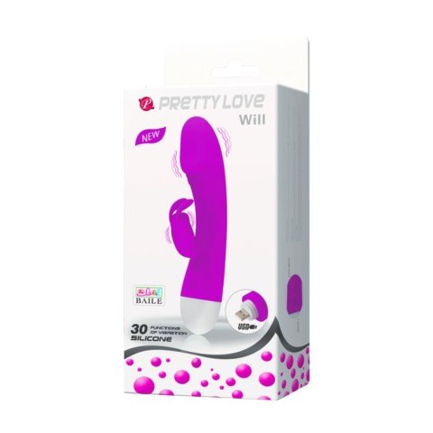 PRETTY LOVE - WILL: Luksusowy Wibrator Króliczek USB z 30 Funkcjami