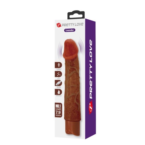 Pretty Love Leander: Realistyczny Wibrator Dildo w Odcieniu Brązu