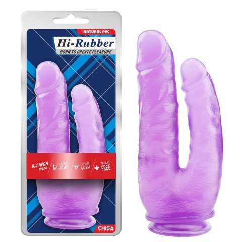 Fioletowe Podwójne Dildo Hi-Rubber 9.4 Cala