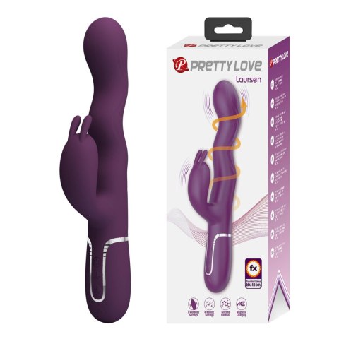 Pretty Love Laursen – Ciemnofioletowy Wibrator Króliczek z Funkcją Falowania i Wibracji